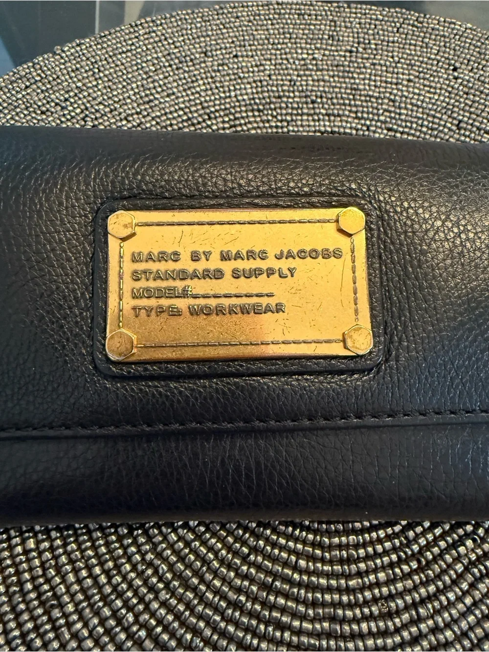 Marc by Marc Jacobs Standard Supply Black Leather Continental Wallet Gold